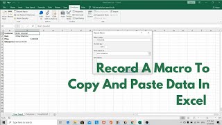 How To Record Macro To Copy And Paste Data In Excel