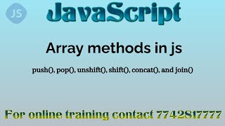 JavaScript Array Manipulation: push, pop, unshift, shift Explained