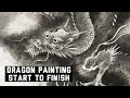 How I paint dragon with Japanese ink