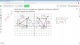 Geometry Congruent Triangle Coordinates