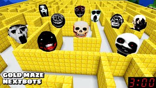 GOLD NEXTBOT MAZE WITH 10 NEXTBOTS CHASED ME in Minecraft - Gameplay - Coffin Meme