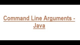 Passing command line arguments in Java. - IV