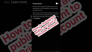 How to change Instagram public account to private Account in 2024 new update #shorts  #instagram