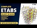 Complete ETABS Software in 50 minutes | Building design | Beam Design | Column Design | IS code