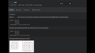 Snail Coding Problem , Codewars 4kyu