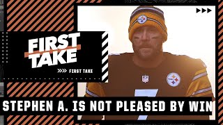 Stephen A. is not impressed with the Steelers' win: 'SO WHAT!' 😒 | First Take