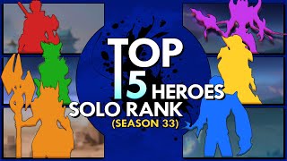 Top 15 Best Heroes To Solo Rank Up (Season 33) | Mobile Legends