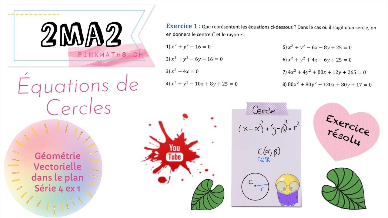 2ma1/2- équation Du Cercle Dans Le Plan (géométrie Vectorielle) - YouTube