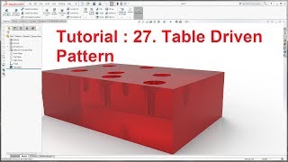 What's New in SOLIDWORKS 2017 Tutorial : Table driven Pattern | SOLIDWORKS 2018