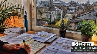 5 HOUR STUDY WITH ME | Revision Week, Background noise, Rain Sound, 10-min break