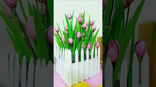 (Part-1) DIY Tulip Flowers🤌🌷💓|#allartideas #diy #tulip #art #artandcraft #shorts #shortvideo #craft