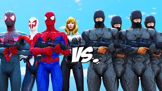 RoboCop Army vs Spider-Verse - Spiderman, Spider-Gwen, Spider-Man 2099, Ultimate Spiderman
