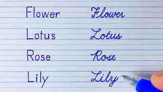 How to write Flowers name in English | Print Handwriting \u0026 Cursive Handwriting |Handwriting practice