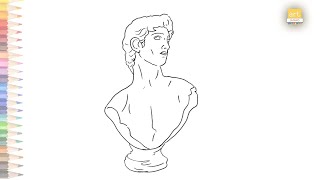 David sculpture outline drawing | How to draw David statue portrait drawing | Outline drawings