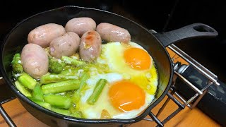 男のコってこういうの好きなんでしょウインナー目玉焼きをハイボールでキメるだけの動画