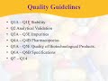 ICH guidelines Quality