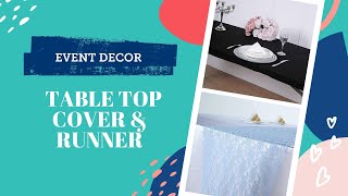 Easy Fitted Table Cover and Lace Runner Tablecloth Catering Decor | BalsaCircle.com