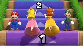 Mario Party 9 Step it Up - Peach Vs Mario Vs Luigi Vs Daisy (Master Cpu)