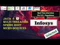 INFOSYS   || Selected ||  Core Java  || Spring boot || Microservices || Real Time Java Interview
