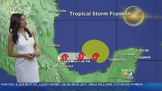 Tropical Storm Franklin Strengthens Slightly