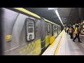 new crrc hr4000 subway train departing los angeles union station