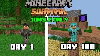 I survived 100 days in minecraft jungle only world | #gaming  #100days