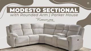 Modesto Power Reclining Sectional Review: Leather & Fabric Option | Parker House Furniture