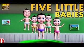 Five Little Babies Jumping on the Bed || Nursery Rhyme and 3D Animation Rhymes For Childrens