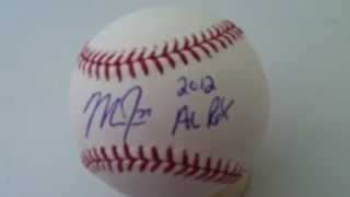 Mike Trout Signed 2012 AL ROY Baseball Angels MLB COA Rookie of the Year