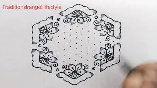 15*8dotsrangoli|easyrangoli|beautifulrangolidailyrangoli|creativekolam@Traditionalrangolilifestyle