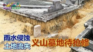 雨水侵蚀 土地流失 义山墓地待抢修