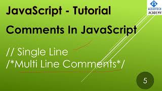 #05 Comments in JavaScript | JavaScript tutorial in Hindi | #AcesoftechAcademy