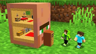 I Built A House Inside Villager's NOSE In Minecraft!