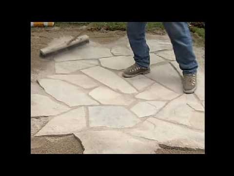 Flagstone installation with enviro bond sand Flagstone installation with enviro bond sand