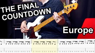Europe - The Final Countdown // BASS COVER + Play-Along Tabs