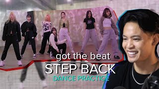 dancer reacts to GOT THE BEAT - STEP BACK Dance Practice | Choreography Analysis