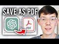 How To Save ChatGPT Conversation As PDF - Step By Step