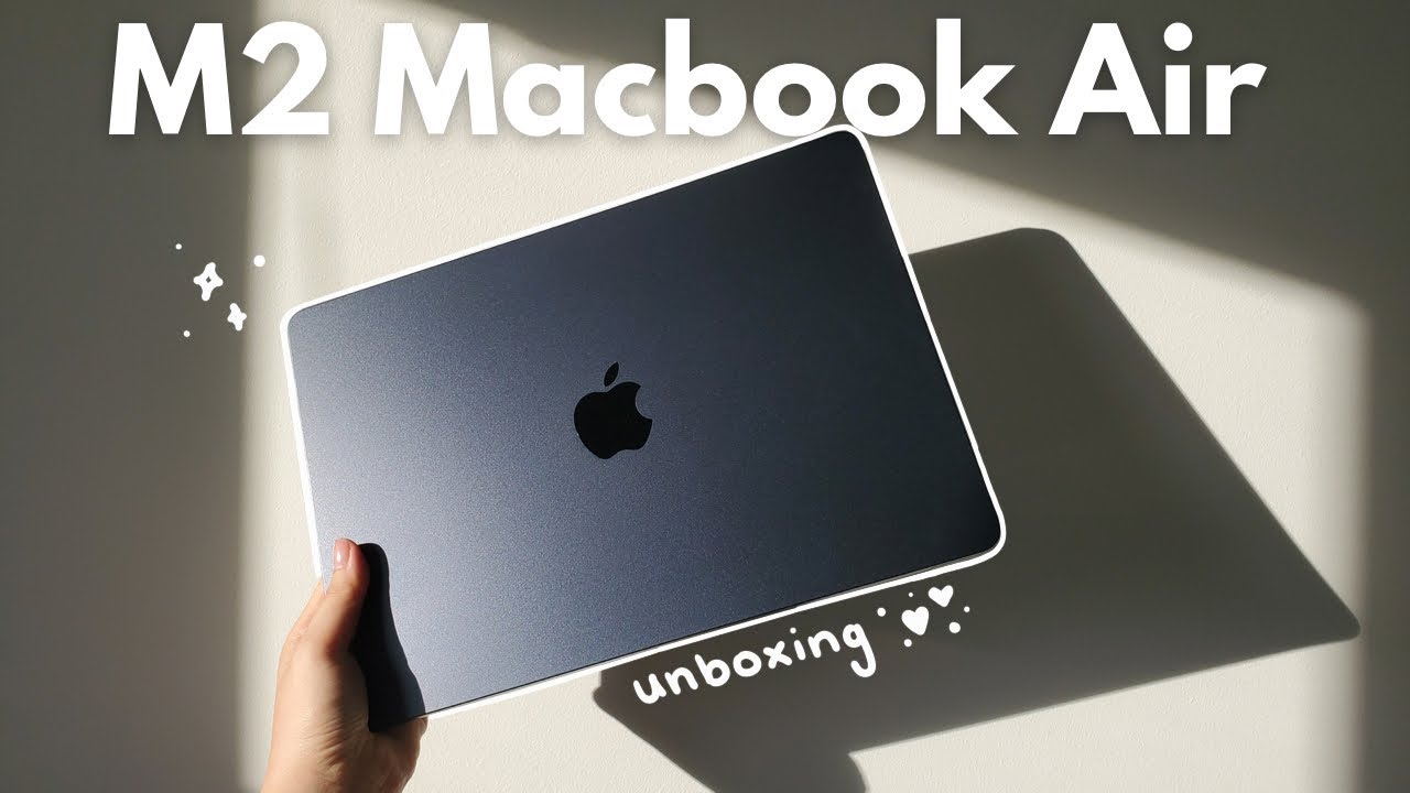 Macbook Air M2 Unboxing (Midnight) 🤍 Setup + Customization ...