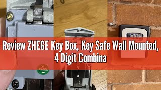 Review ZHEGE Key Box, Key Safe Wall Mounted, 4 Digit Combination Key Lock Box Outdoor, Weatherproof