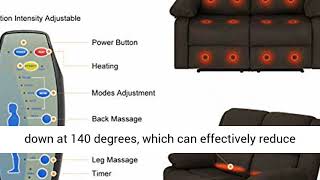 Esright Recliner Chair with Massage Heated Function, Modern Fabric Lounge Chair with Side Pocket,