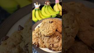 Banana Chocolate chip cookies 🍪 🍌😍 #bananas #bananarecipe #cookierecipes