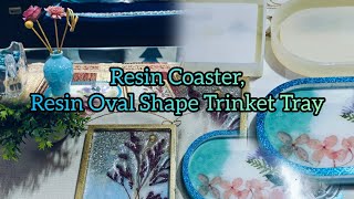 Making Resin Oval Shape Trinket Tray \u0026 Resin Coaster || Resin Art Step by Step Tutorial