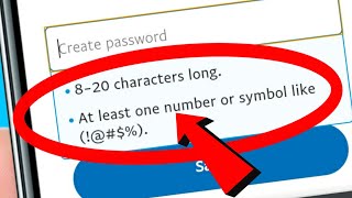8-20 Character Long Password || At least One Number or Symbol Like ( !@#$% ) - Fixed Problem