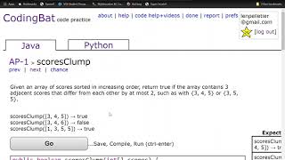 scoresClump AP-1 CodingBat question