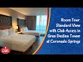 Room Tour of Disney's Coronado Springs Resort Standard View with Club Access in Gran Destino Tower