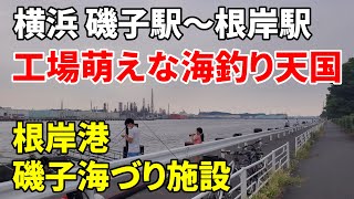 【工場萌えな海釣り天国】横浜 磯子駅 根岸駅～根岸港 磯子海づり施設 Yokohama Isogo station to Negisi station