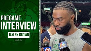 Jaylen Brown Explains How Celtics Can Get Jayson Tatum Easy Shots | Pregame Interview
