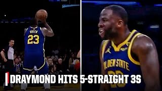 Draymond Green CATCHES FIRE & hits 5-straight 3-pointers 😱 | NBA on ESPN