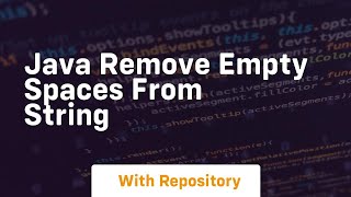 java remove empty spaces from string