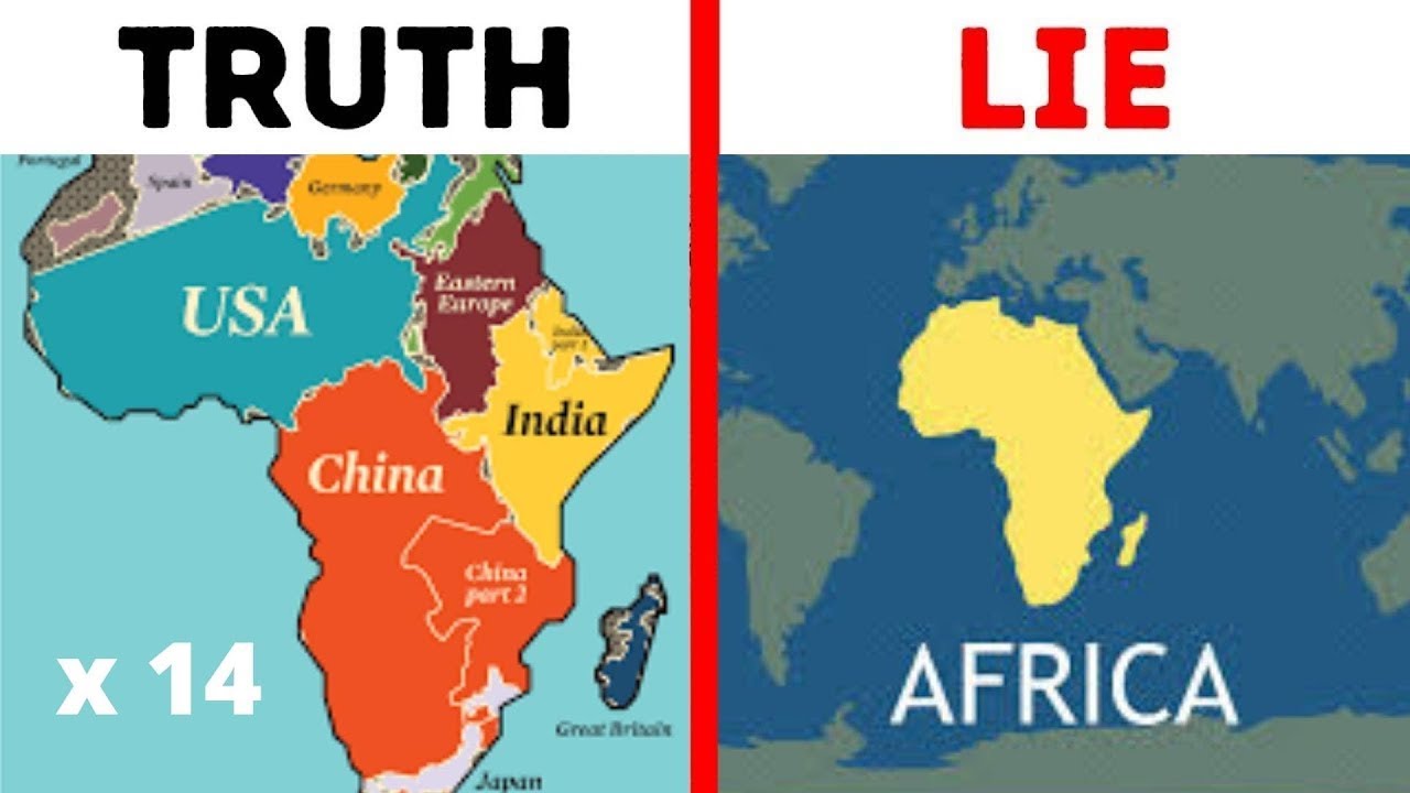 The True Size Of Africa | Why Africa's Map Is Drawn Wrong Relative To ...